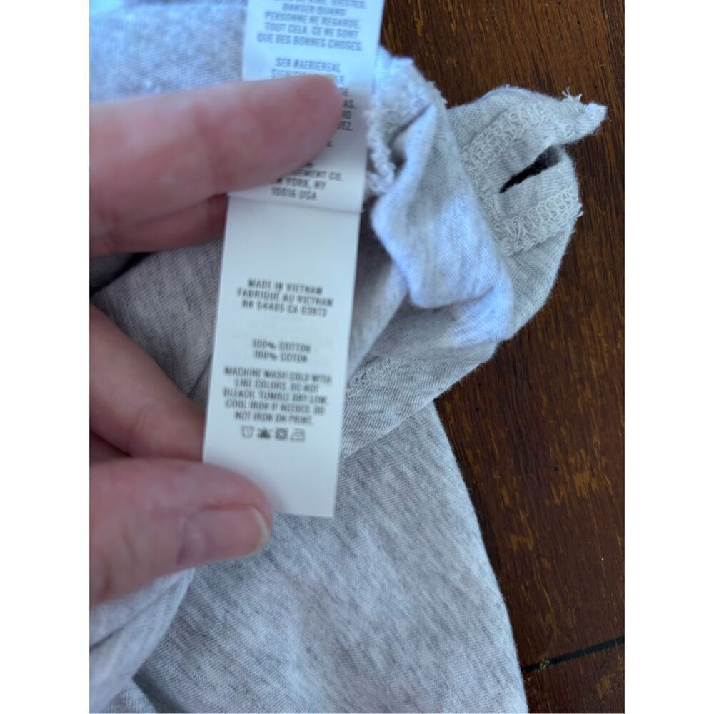 Aerie gray raw hem 100% cotton t shirt size XS - Picture 4 of 9